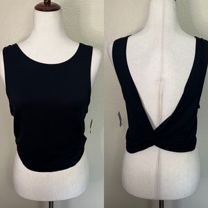 Aerie Black Twist-Back Tank Top